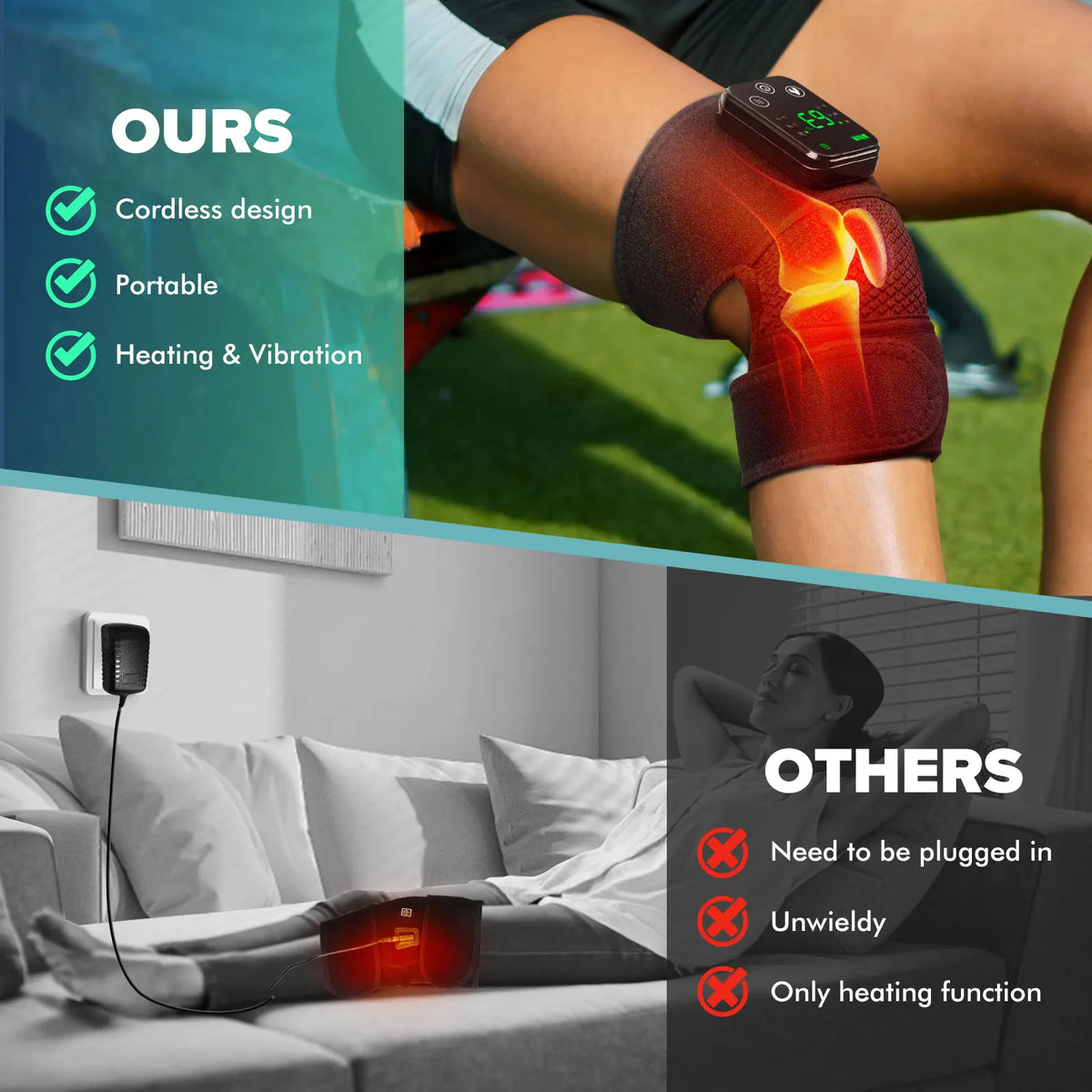 Knee Heating Massager Hot Compress Vibration Massage Elbow Shoulder Support Knee Pad