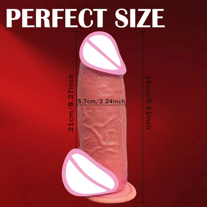 Soft Realistic Human Penis Double Silicone Suction Cup Thick Cock