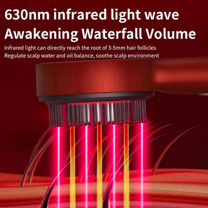 Electric Vibration Massage Comb Red Light Hair Growth Massage Scalp Brush Anti Hair Loss