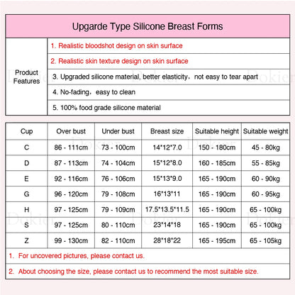 Large Silicone Breast Form S - Z Cup