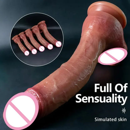 Soft Realistic Human Penis Double Silicone Suction Cup Thick Cock