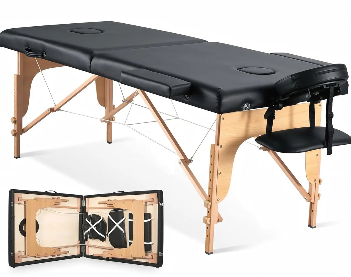 Massage Table Portable Wooden Bed 24" Wide Foldable