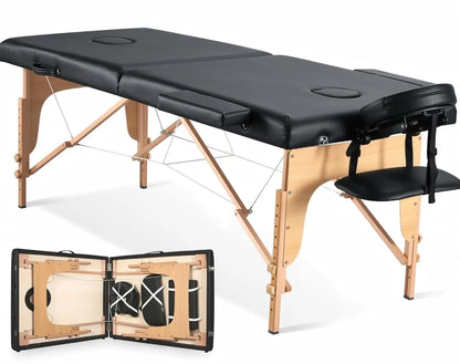 Massage Table Portable Wooden Bed 24" Wide Foldable