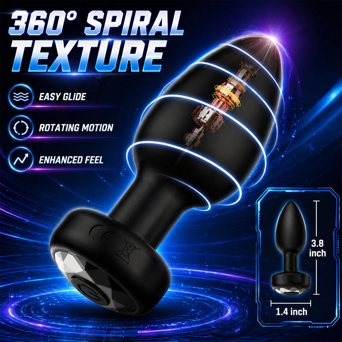USB Rechargeable Anal Plug Vibrator for Men Women, Silicone Butt Plug Prostate Massager, Powerful Vibrating Adult Toy,