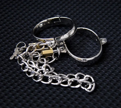 Metal Steel Neck Collar Slave Hand Ankle Elliptical Cuffs