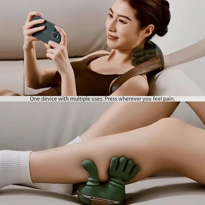 Wireless Bionic Heated Electric Neck and Shoulder Massager with Finger Massager