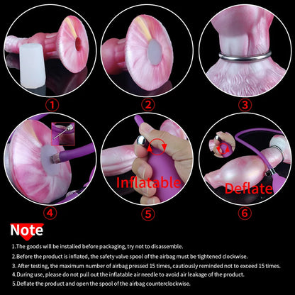 Big Knot Wolf Dildo Inflatable Anal Soft Silicone Sex Toy