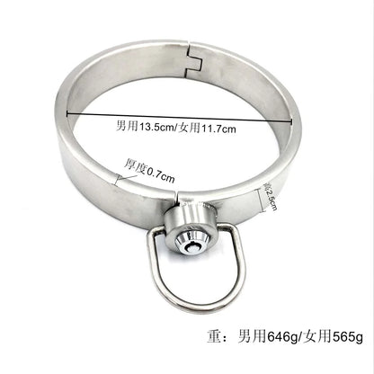 Heavy Stainless Steel Press Lock Wrist Handcuffs Ankle Cuffs Neck Collar