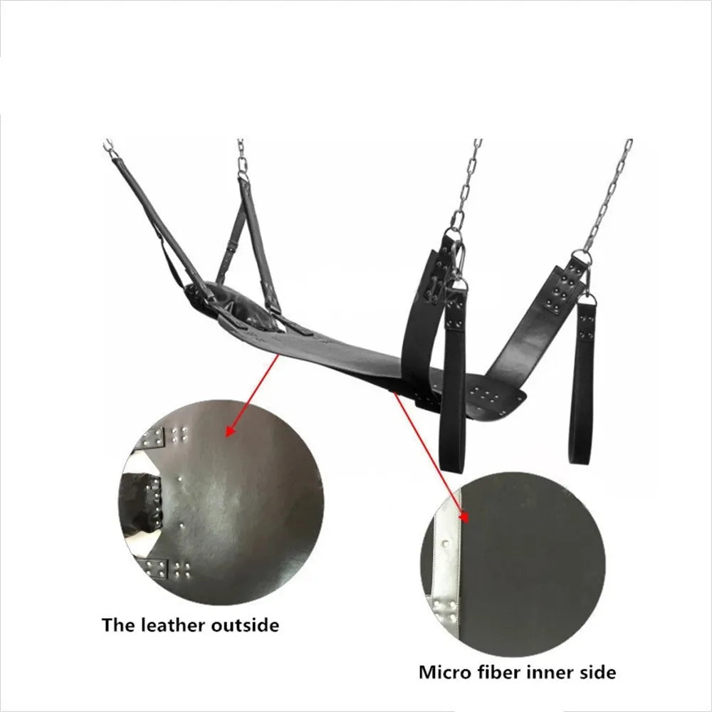 Heavy Duty Leather Sex Swing Freestanding Steel Frame