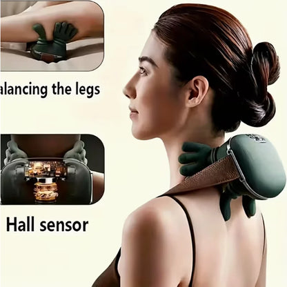 Wireless Bionic Heated Electric Neck and Shoulder Massager with Finger Massager