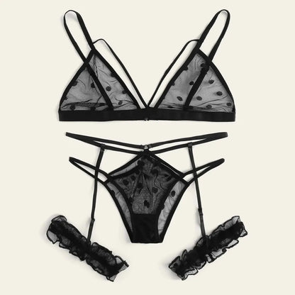 New Women Plus Size Lace Lingerie Tulle See-Through Sheer Mesh