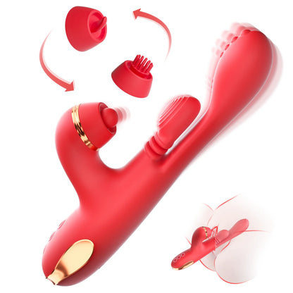 5 IN 1 Tapping Thrusting Dildo Vibrator for Women G Spot