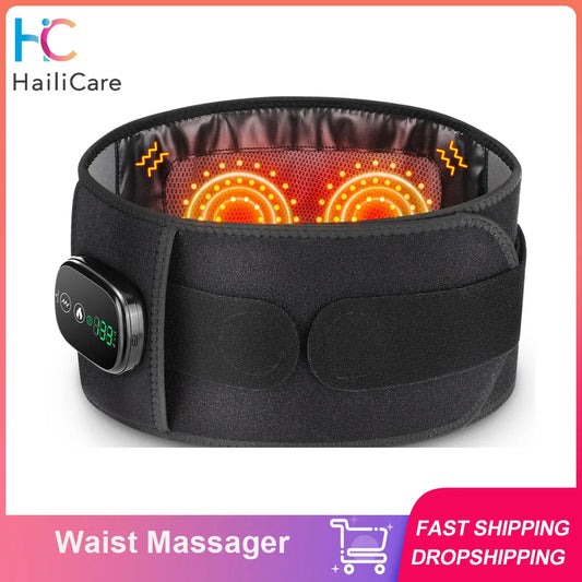 5-speed Heated Waist Belt Lower Back Lumbar Support Heating Pad 3 Vibration Massage Brace Abdomen Warm Menstrual Care