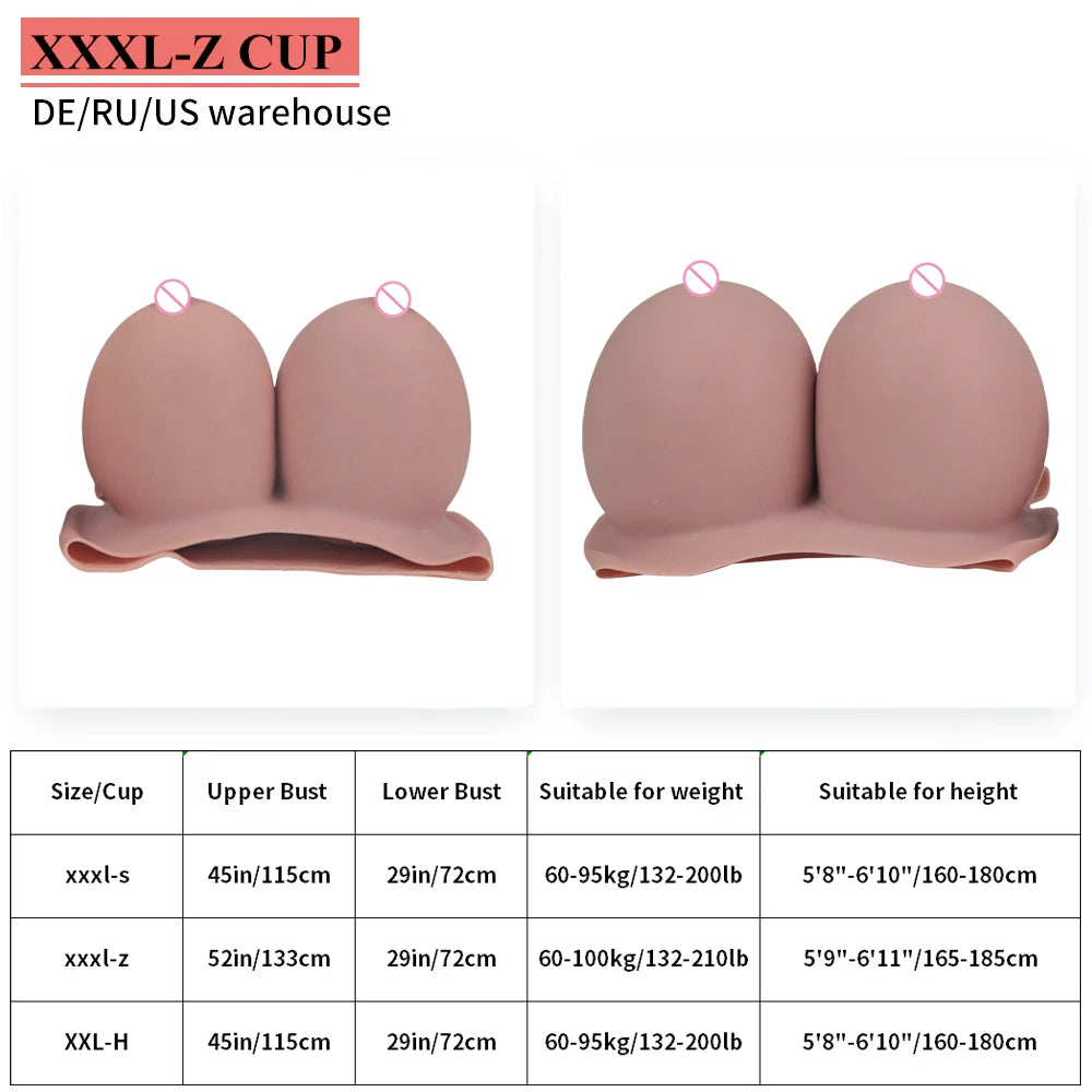 Realistic Silicone Forms Z Cup Huge Fake Breast