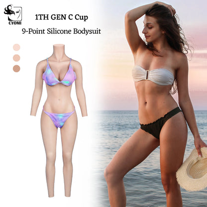 Breast Forms Silicone Bodysuit with Arms Fake Chest Realistic Vagina for Crossdressers