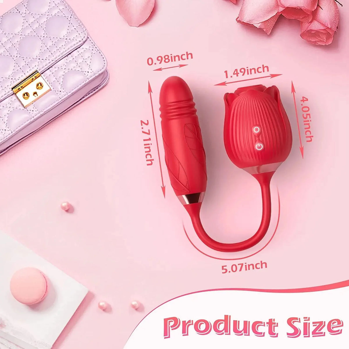 3in1 Thrusting Anal Vibrator Female Rose Sucking Clitoris Stimulator Dildo Licking Vagina
