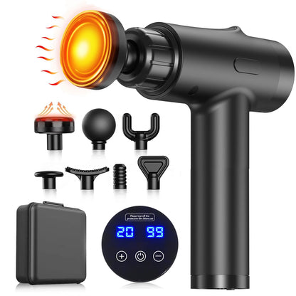 Deep Tissue Massage Gun, Portable Electric Muscle Massager, 20‑Speed Levels, 7 Massage Heads,