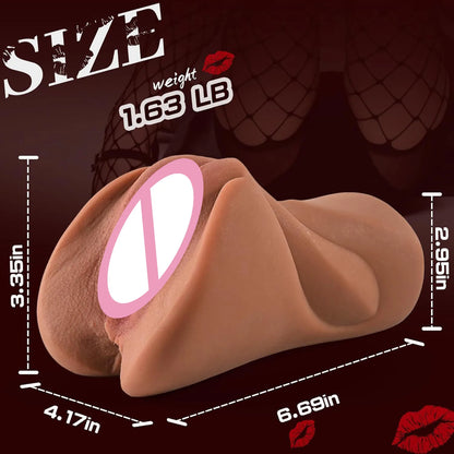 1.63 LB Brown realist sex toys for man masturbator two channel
