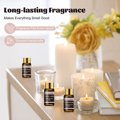 MAYJAM Fragrance Oils Kit 20pcs/set Coconut & Vanilla White Musk Watermelon Strawberry Oil for Humidifier Diffuser Candle Making