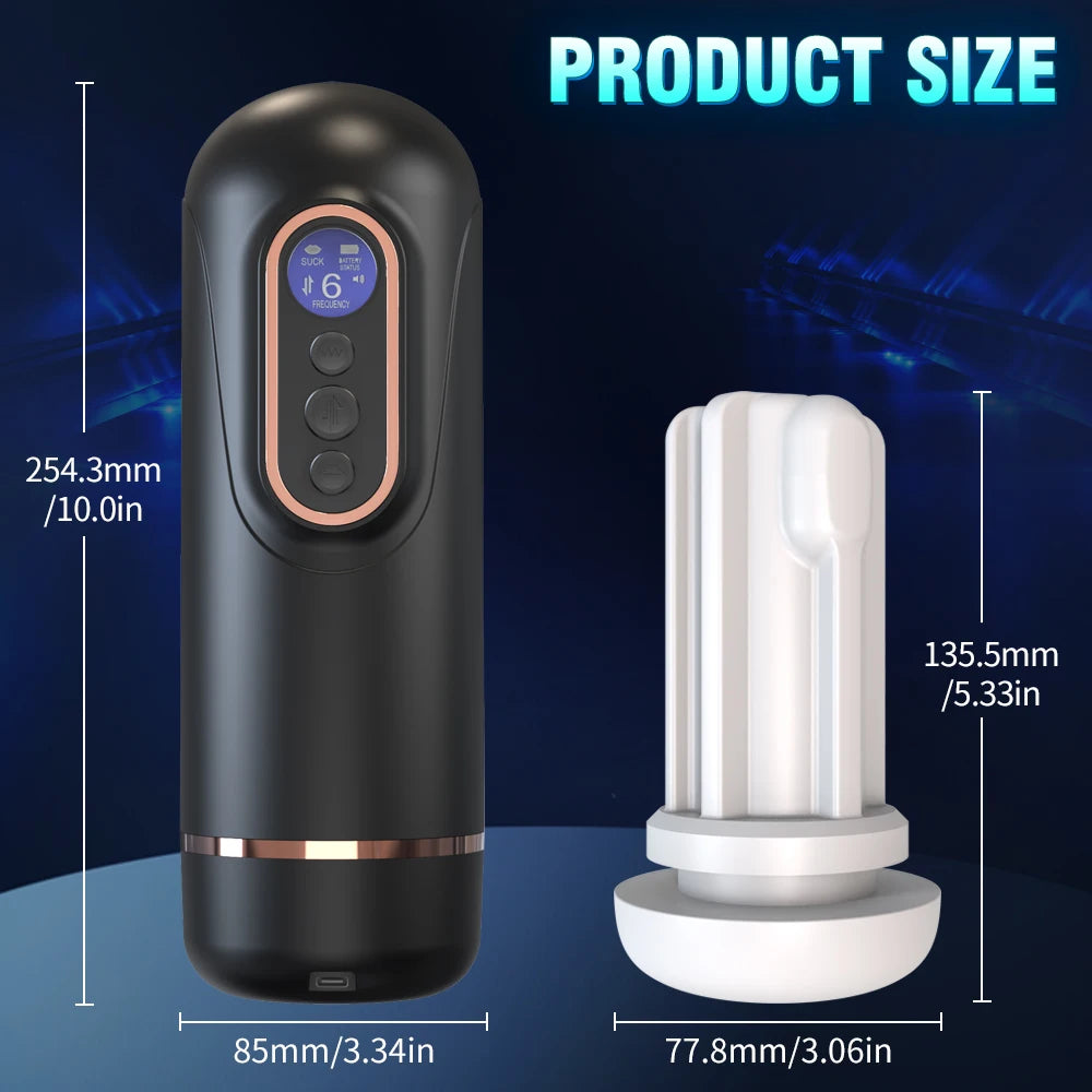 Heating Male Masturbator Vibration Suction Telescopic