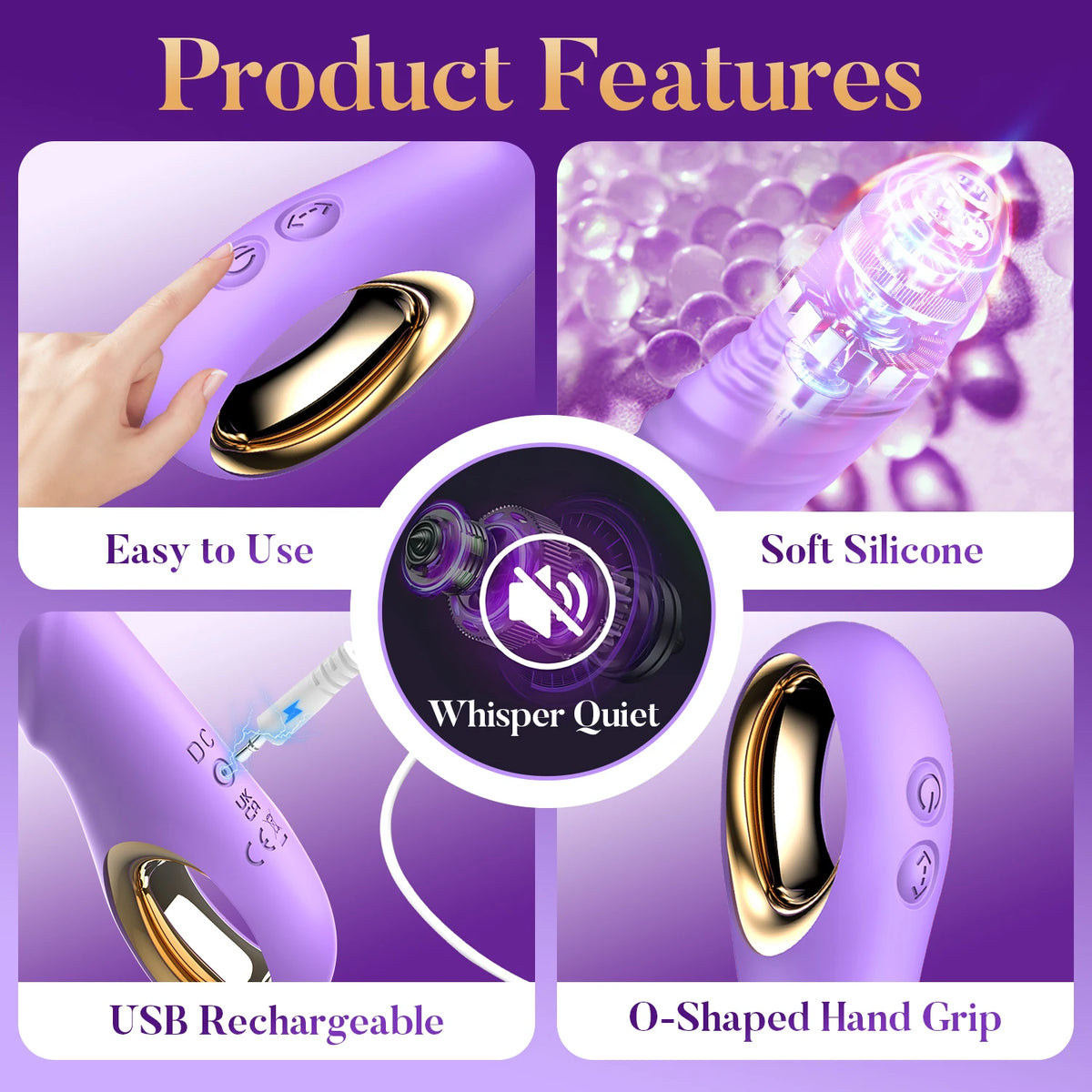 Thrusting Swing Handheld Rabbit Vibrator
