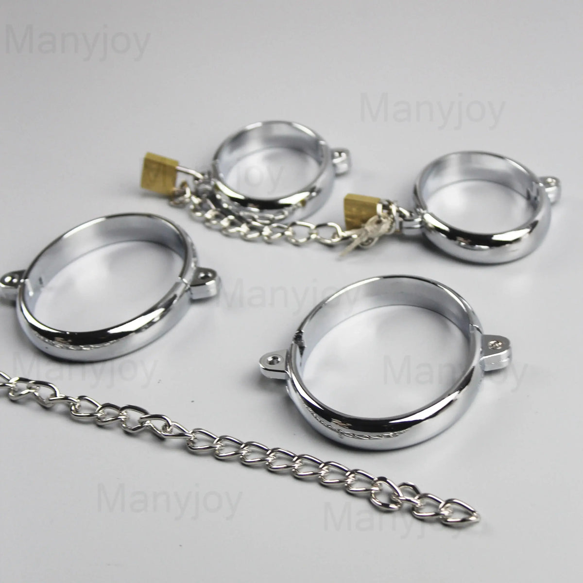 Metal Steel Neck Collar Slave Hand Ankle Elliptical Cuffs