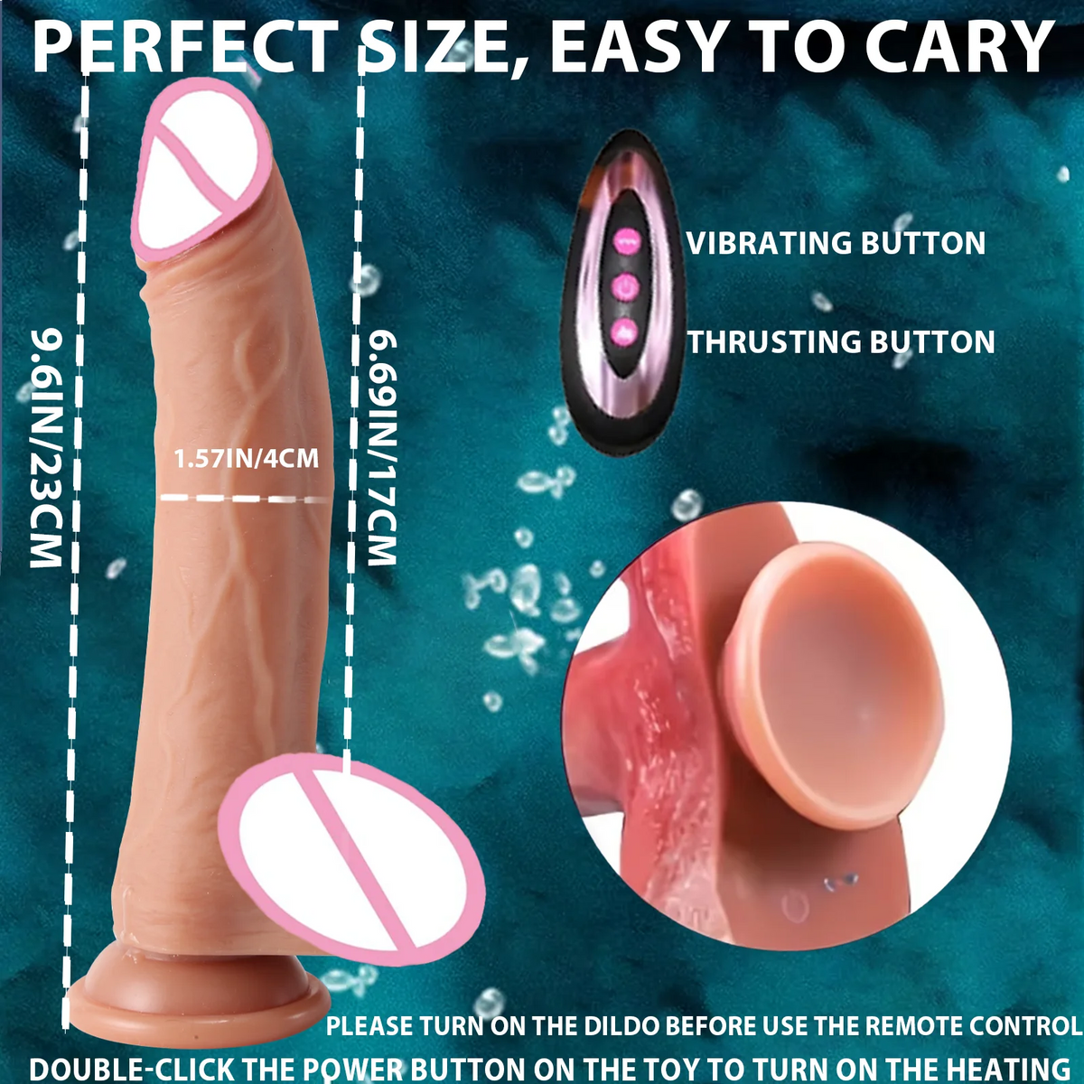 Dildo - 1pc Realistic Silicone Dildo with Suction Cup And Telescopic Vibration, Wireless Infrared Control, Rechargeable Lithium Battery