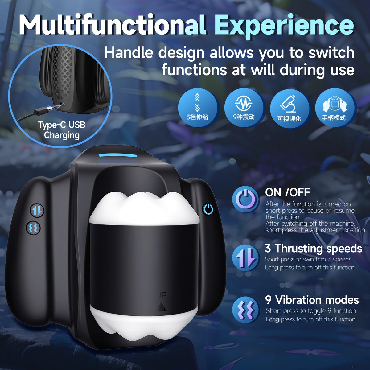 Automatic Male Masturbator Vibration Telescopic Penile Stimulator