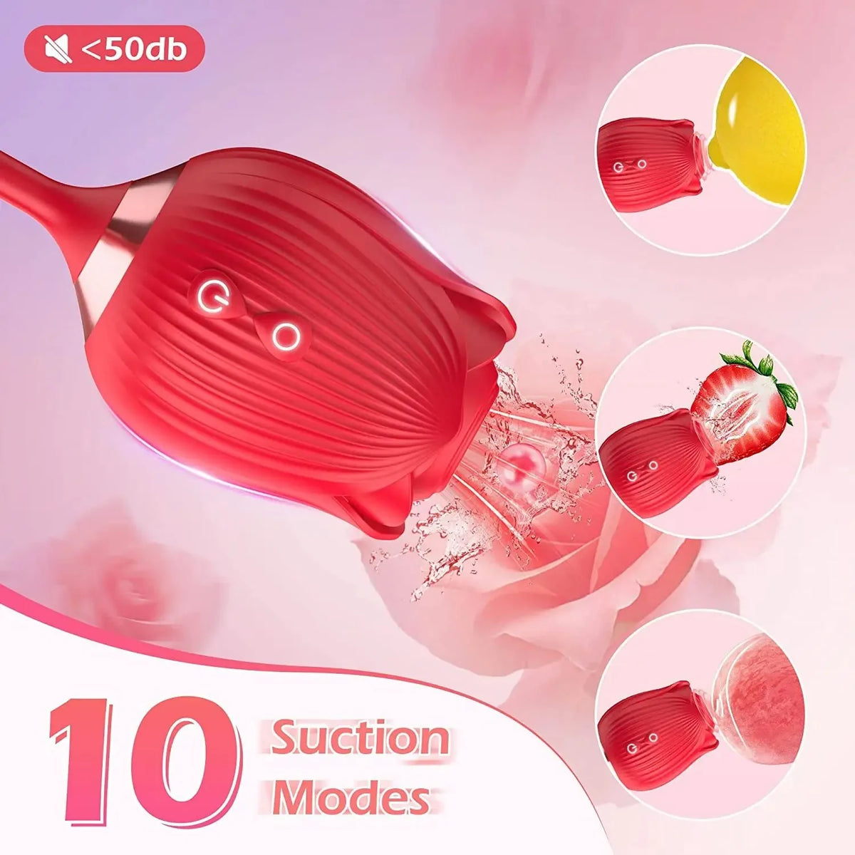 3in1 Thrusting Anal Vibrator Female Rose Sucking Clitoris Stimulator Dildo Licking Vagina