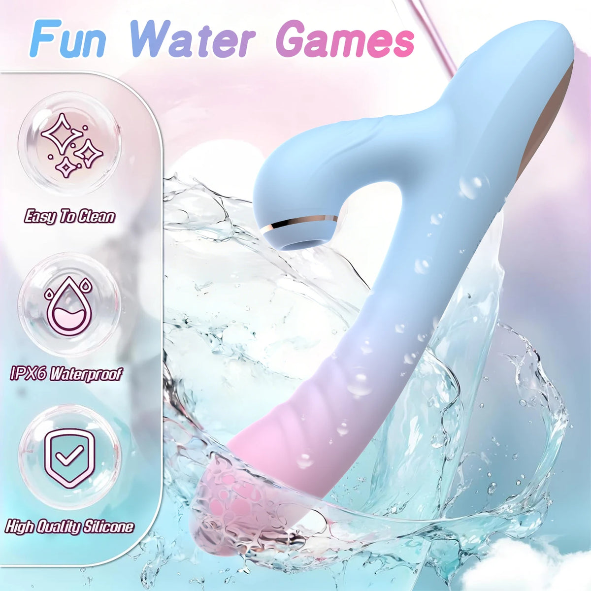 2 IN 1 Dildo Vibrator Sucking Vacuum Stimulator
