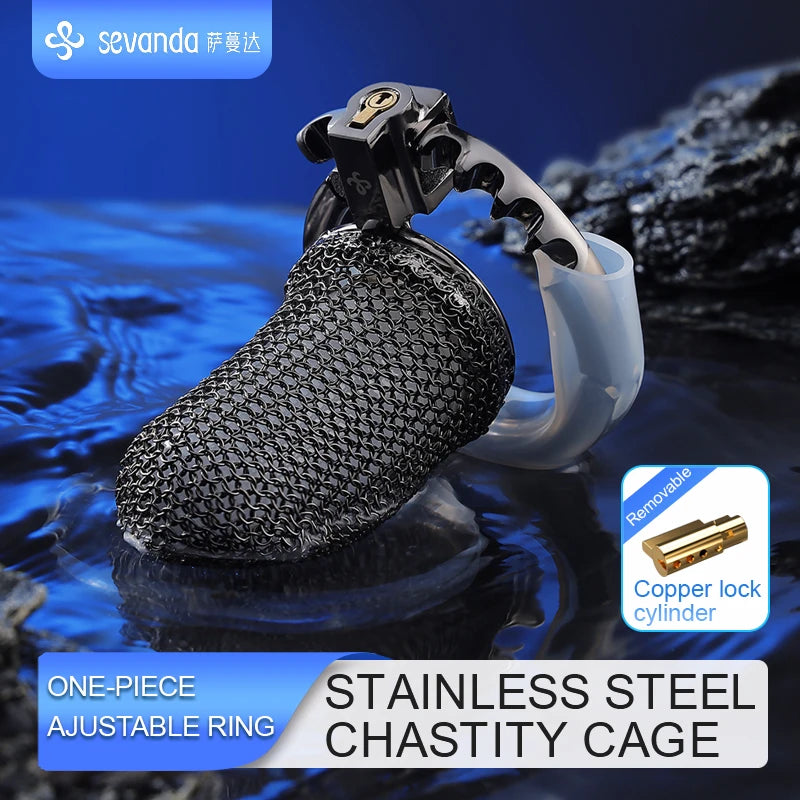 Male Metal Chastity Cage Mesh Breathable Cock Cage