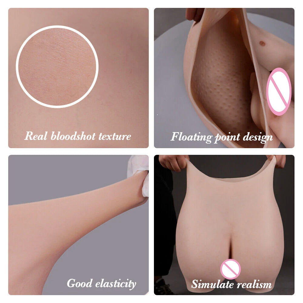 Silicone Realistic Vagina Panties Butt Hip Enhancer Crossdressing