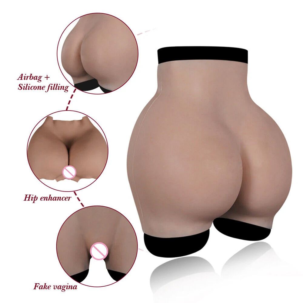 Silicone Realistic Vagina Panties Butt Hip Enhancer Crossdressing