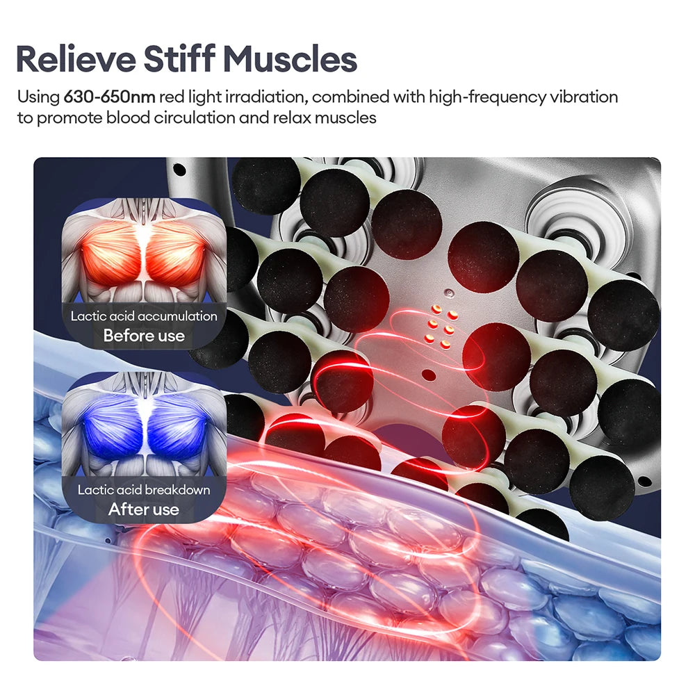 24-Head Fascia Gun 9 Modes High Frequency Vibration Body Massage