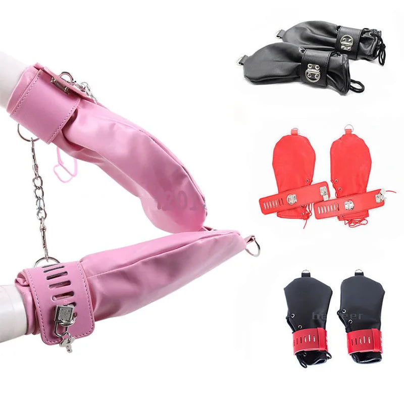 Faux Leather Soft 1 Pair Gloves Padded Lined  Mitts