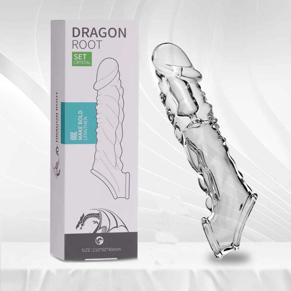 Vibrator Penis Sleeve with Cock Ring - 3.6 inch Reusable Black Clear Penis Extender Male Sex Toy