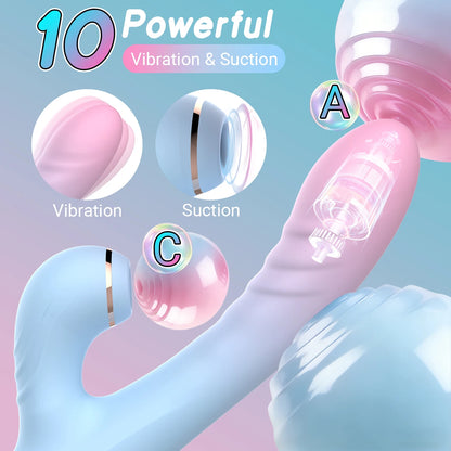 2 IN 1 Dildo Vibrator Sucking Vacuum Stimulator