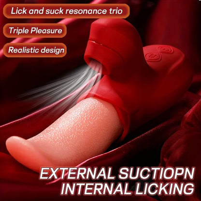 1pc Rose Toy, Clitoral G Spot Tongue Licking Vibrator