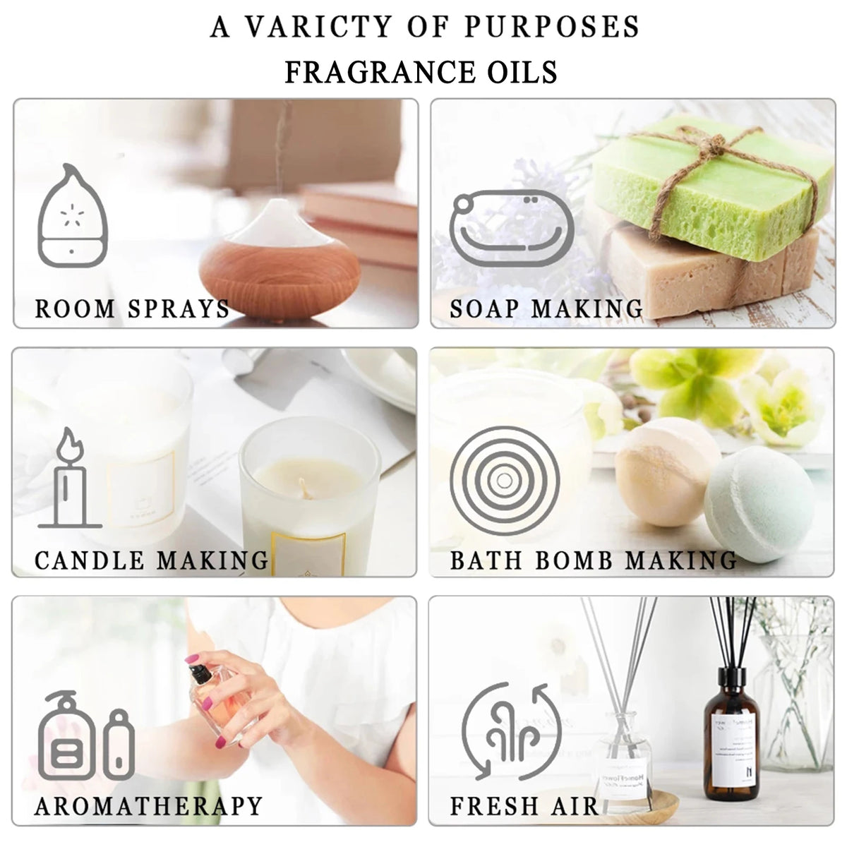 9pcs Essential Oils Gift Set 10ml For Aromatherapy Diffuser Candle Making