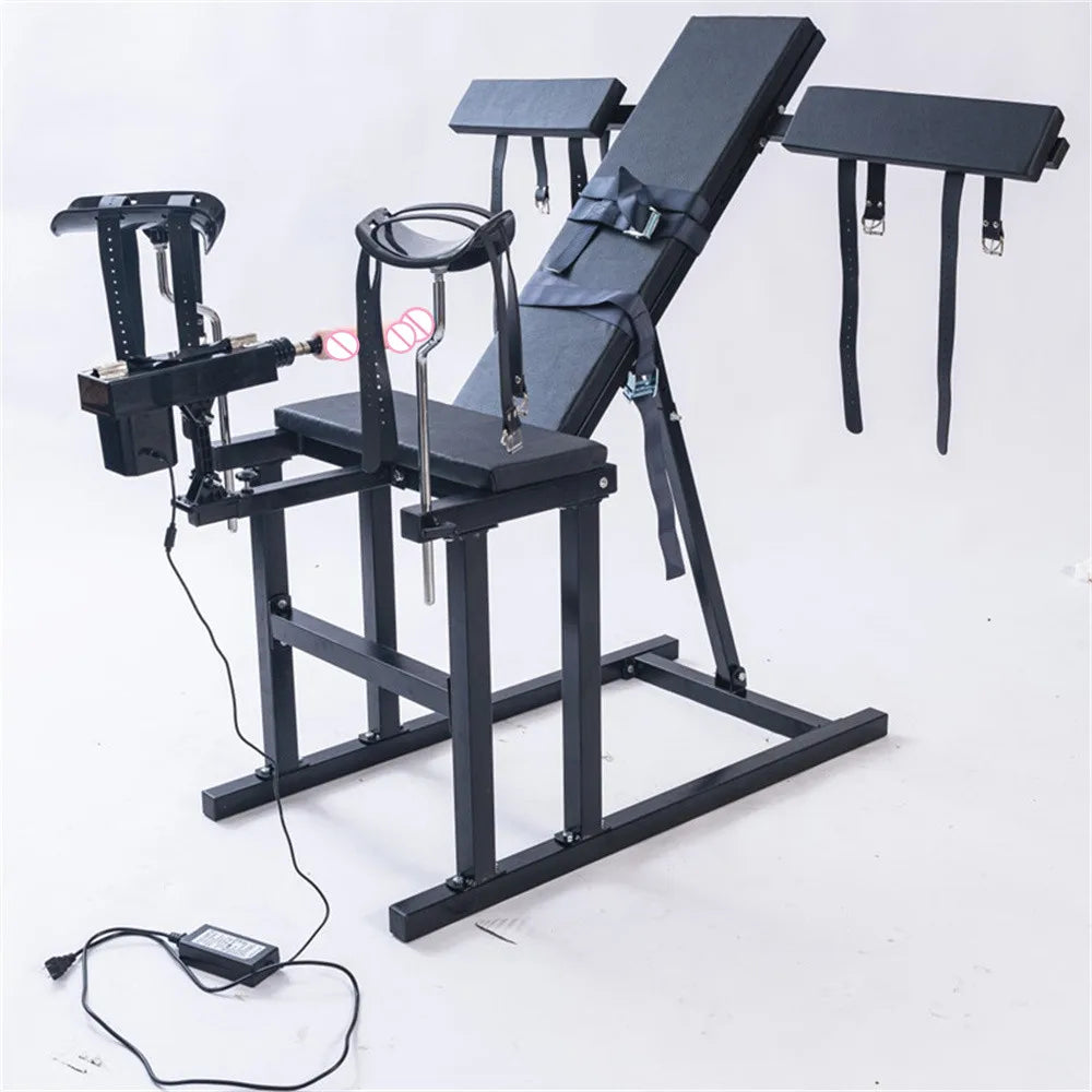 Obedience Chair with Adjustable Thrusting Speed Sex Machine Heavy Duty Leg Spreader