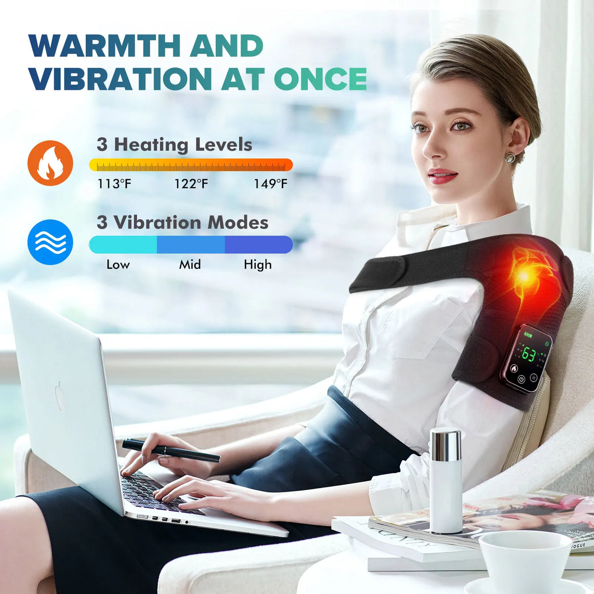 Knee Heating Massager Hot Compress Vibration Massage Elbow Shoulder Support Knee Pad