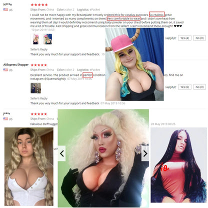 High Collar Realistic Silicone Breast Crossdresser