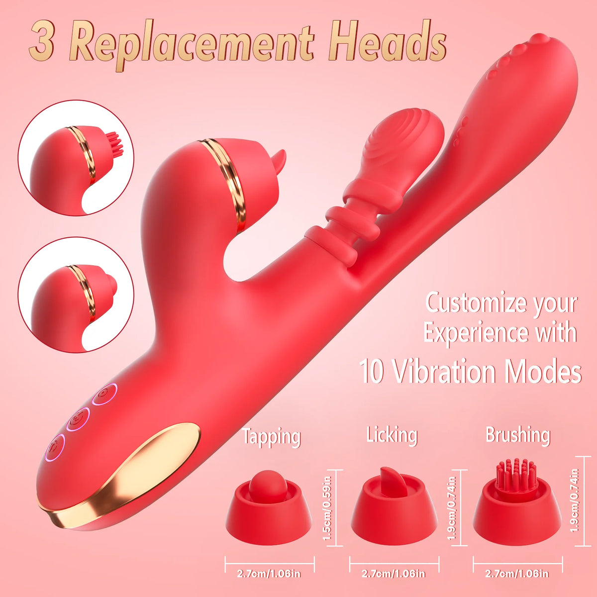 5 IN 1 Tapping Thrusting Dildo Vibrator for Women G Spot