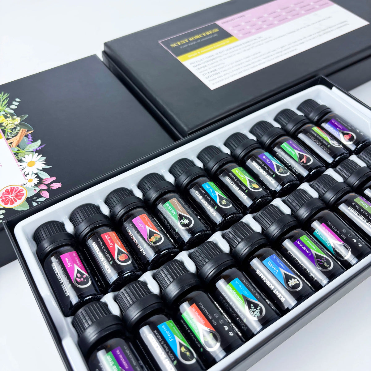 20pcs/set Black Classic Essential Oil Setl Spa Body Massage