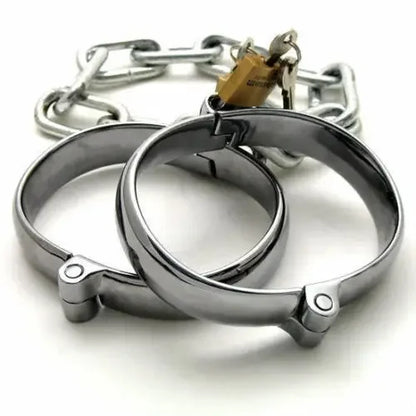 Metal Steel Neck Collar Slave Hand Ankle Elliptical Cuffs