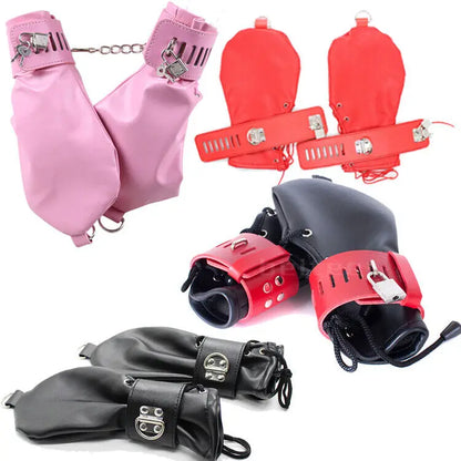 Faux Leather Soft 1 Pair Gloves Padded Lined  Mitts