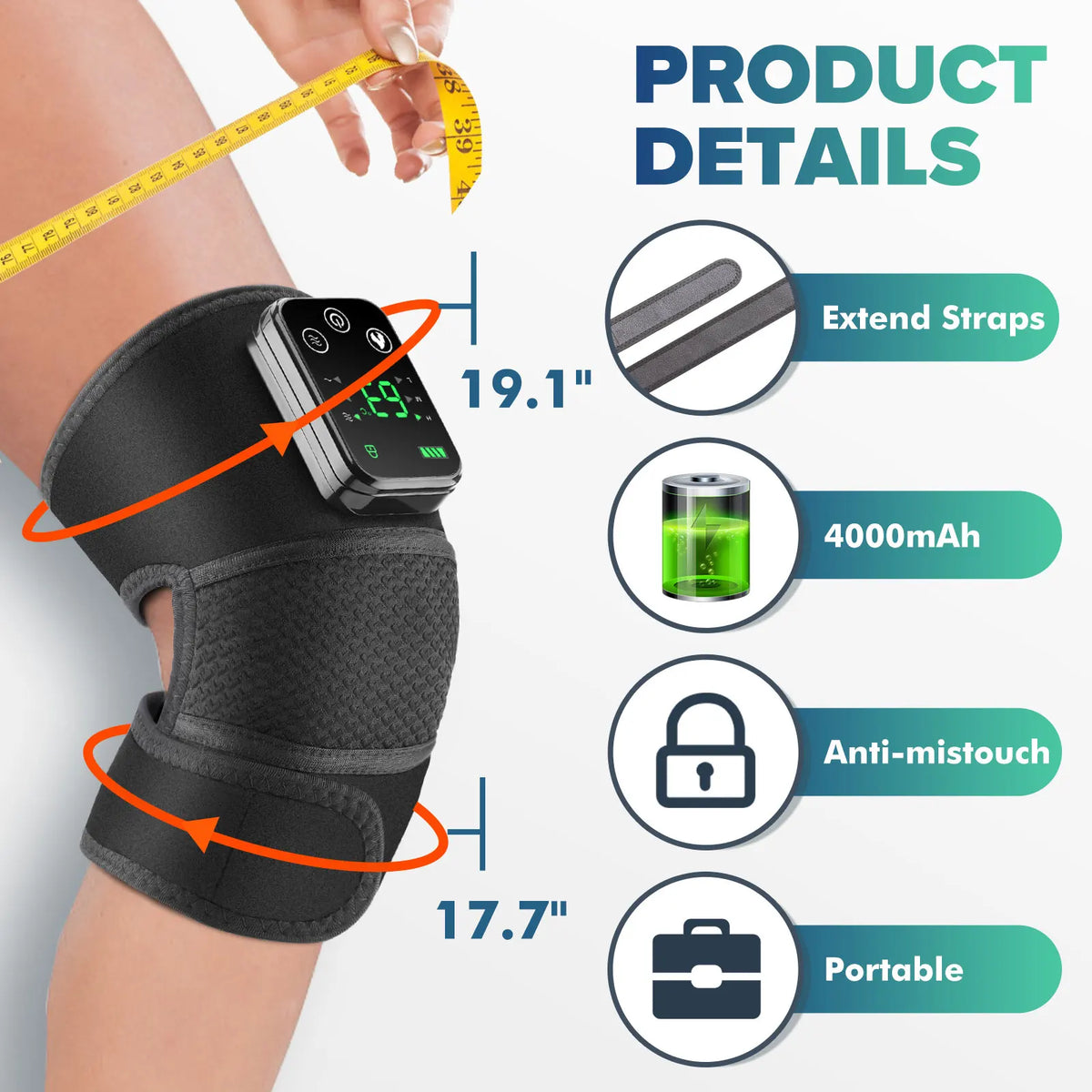Knee Heating Massager Hot Compress Vibration Massage Elbow Shoulder Support Knee Pad