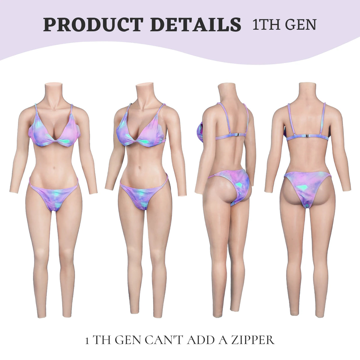 Breast Forms Silicone Bodysuit with Arms Fake Chest Realistic Vagina for Crossdressers