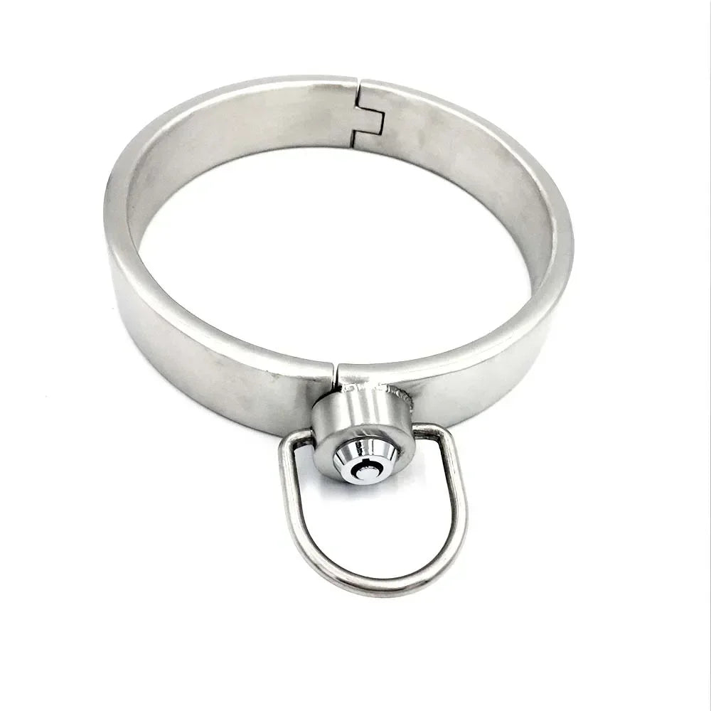 Heavy Stainless Steel Press Lock Wrist Handcuffs Ankle Cuffs Neck Collar