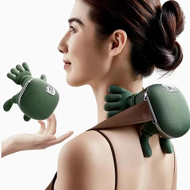 Wireless Bionic Heated Electric Neck and Shoulder Massager with Finger Massager